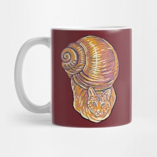 Orange Cat Snail Mug